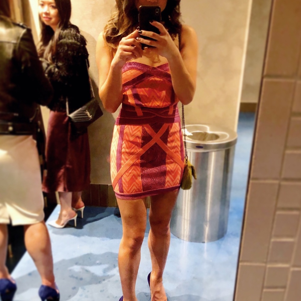 Herve Leger Size S strapless dress
